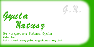 gyula matusz business card